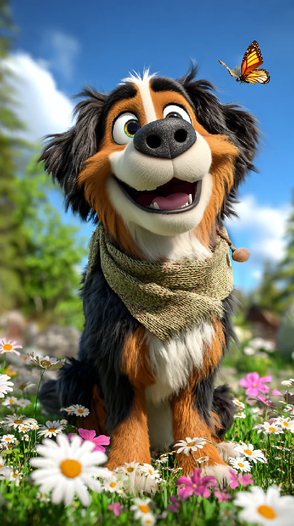 Bernese Mountain Dog/Summer time