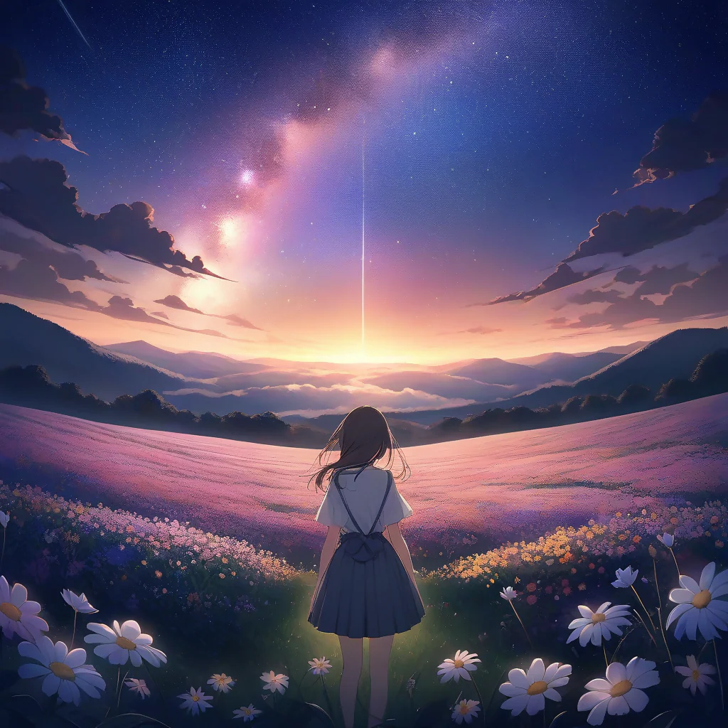Between stars and flowers of dawn