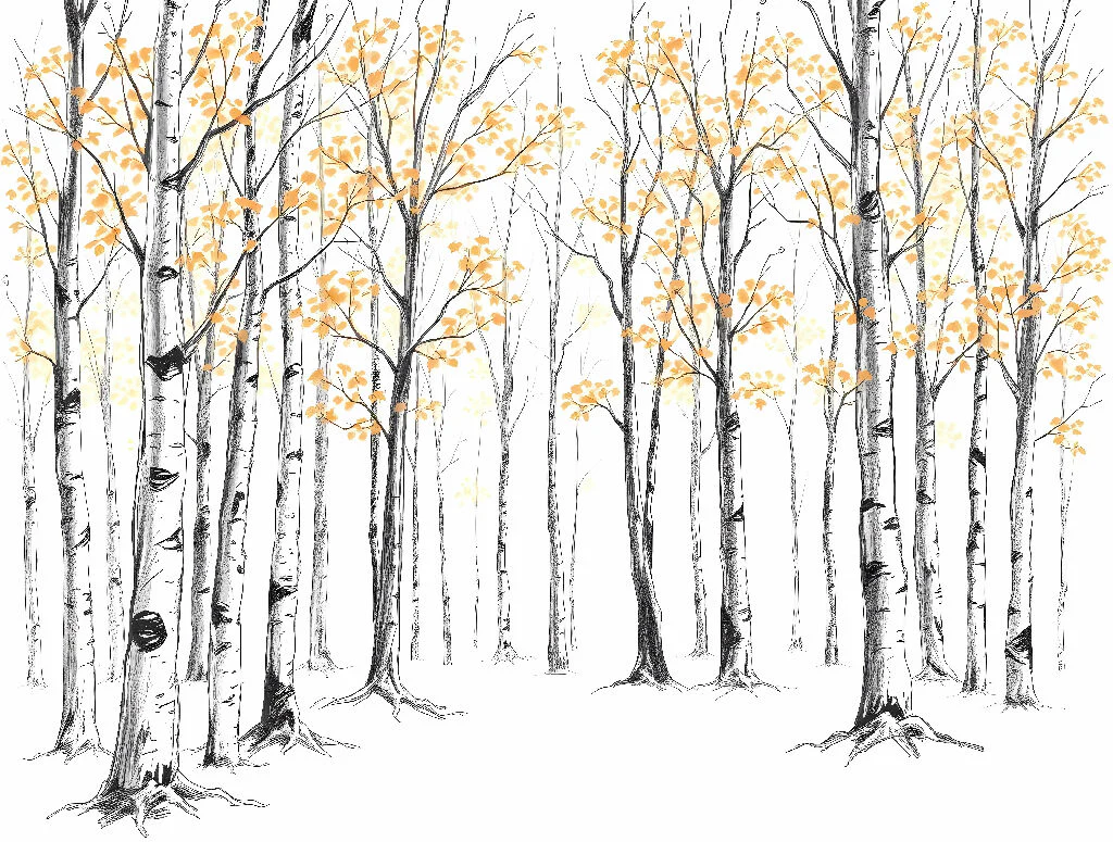 Birch Forest in Autumn