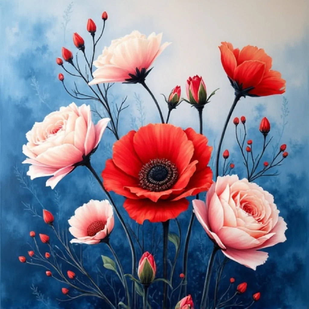 Blossoms and roses of springtime".