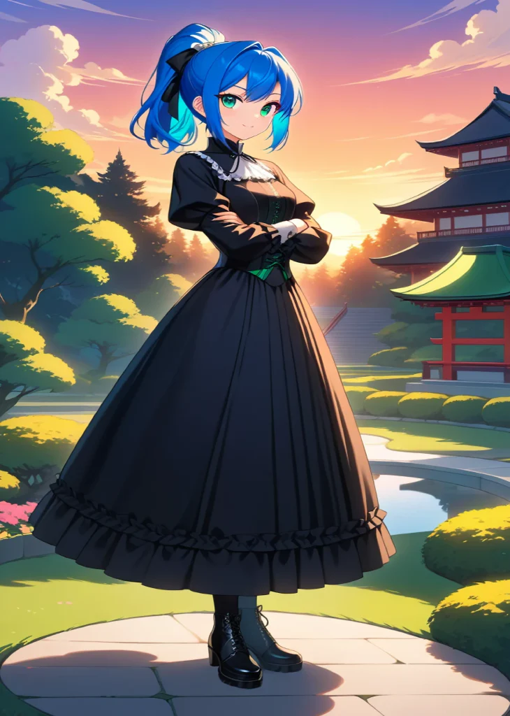 Blue Hair, Black Dress
