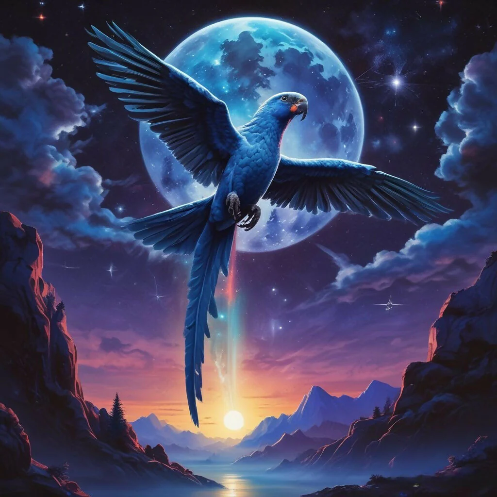 Blue mint Parrot