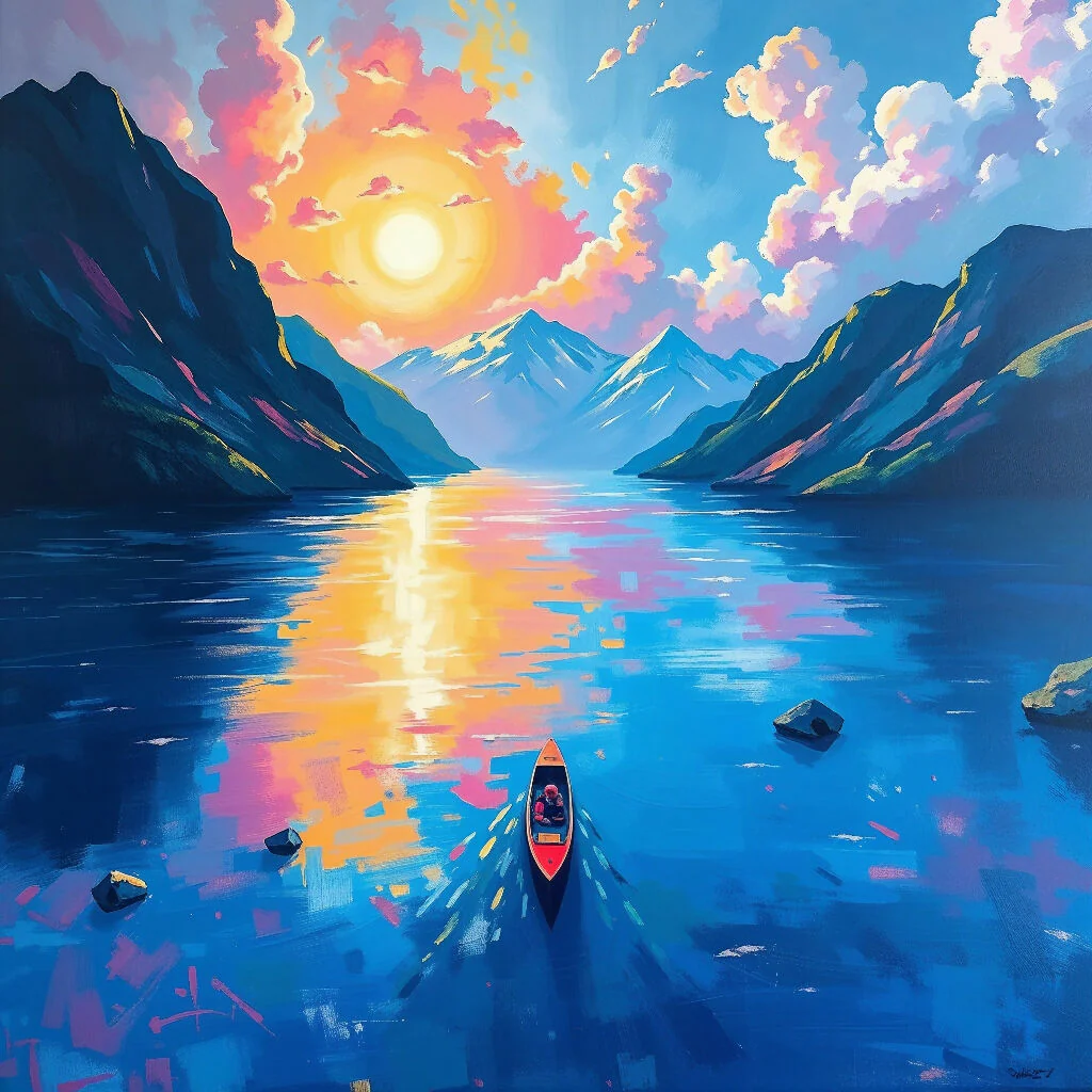 Boat in a serene lake