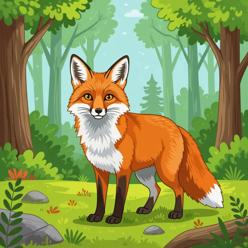 Bright‑Eyed Fox in the Forest