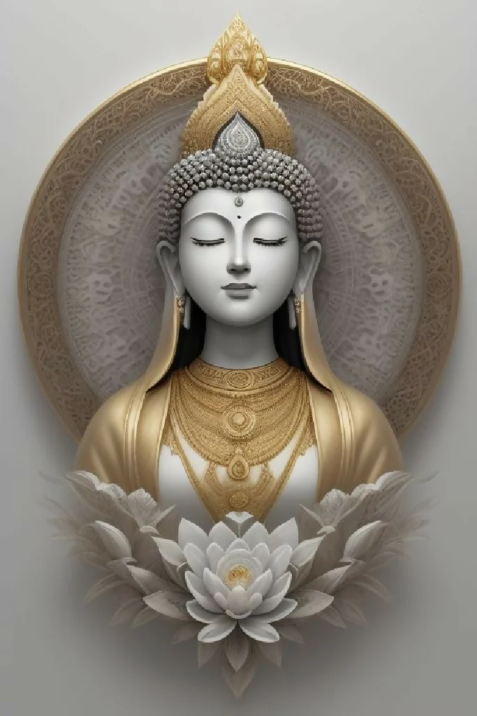 Buddha black and white