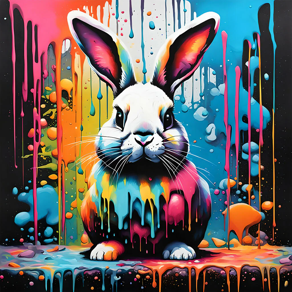 Bunny with splatters