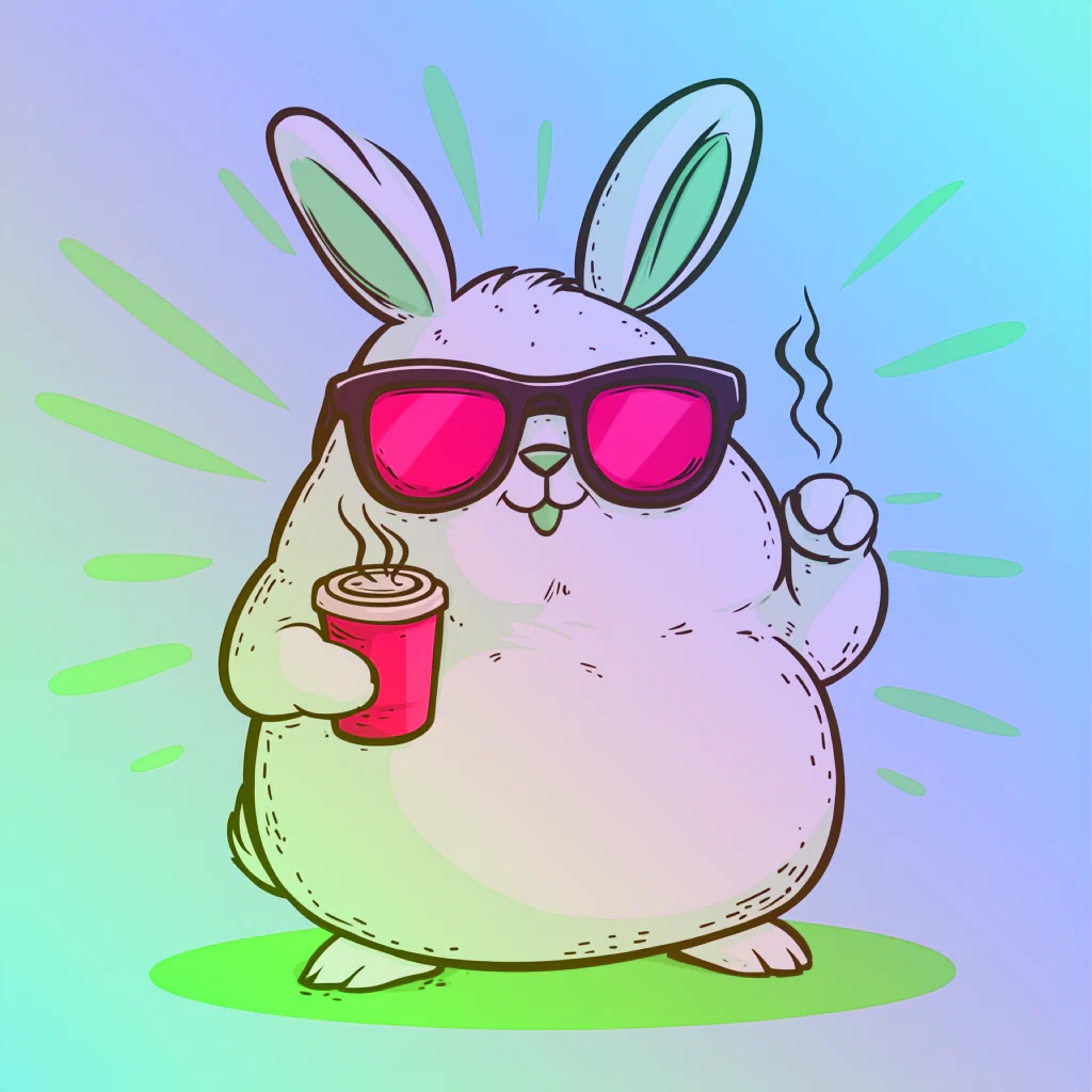 Caffeinated Cool Bunny – Tongue Out, Vibes On