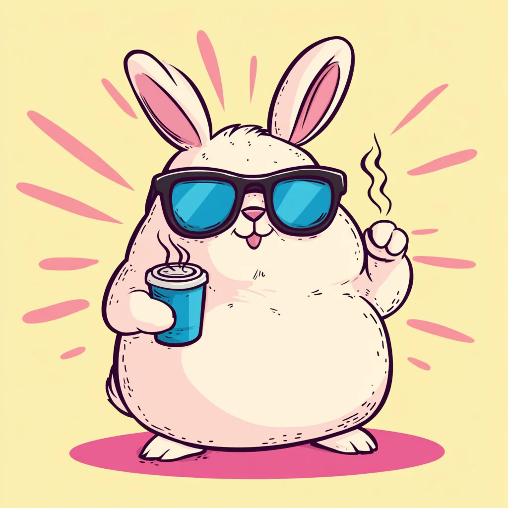 Caffeinated Cool Bunny – Tongue Out, Vibes On - Image 2
