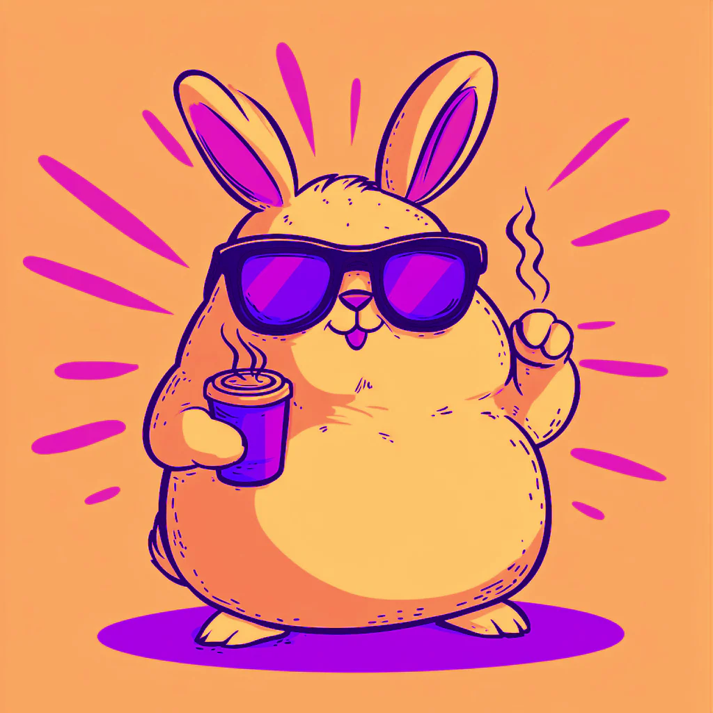 Caffeinated Cool Bunny – Tongue Out, Vibes On - Image 3