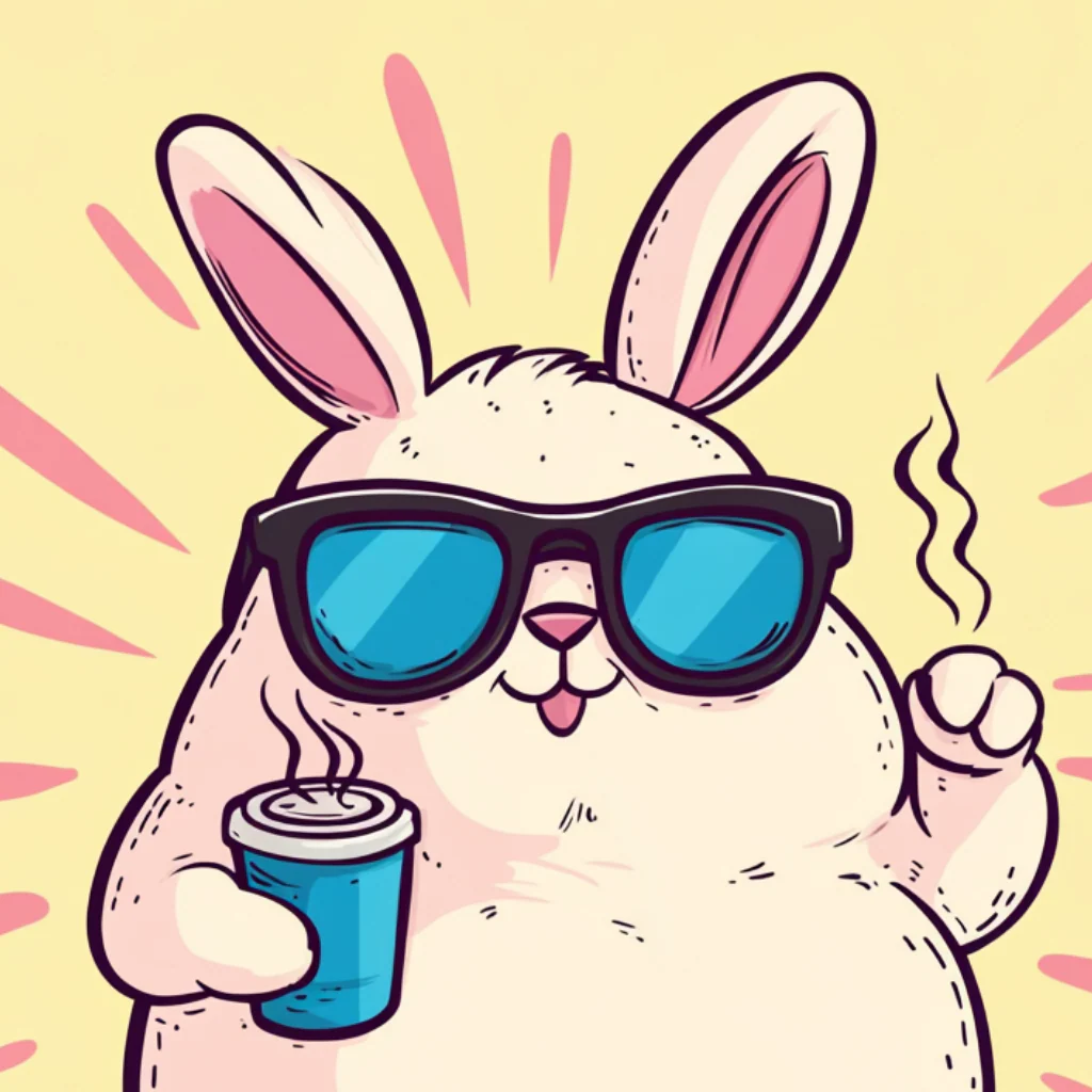 Caffeinated Cool Bunny – Tongue Out, Vibes On - Image 4