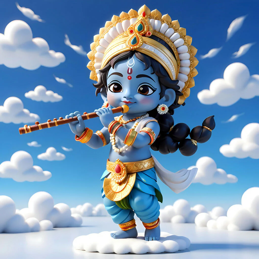 Celestial Bal Krishna: Melody of Divine Joy