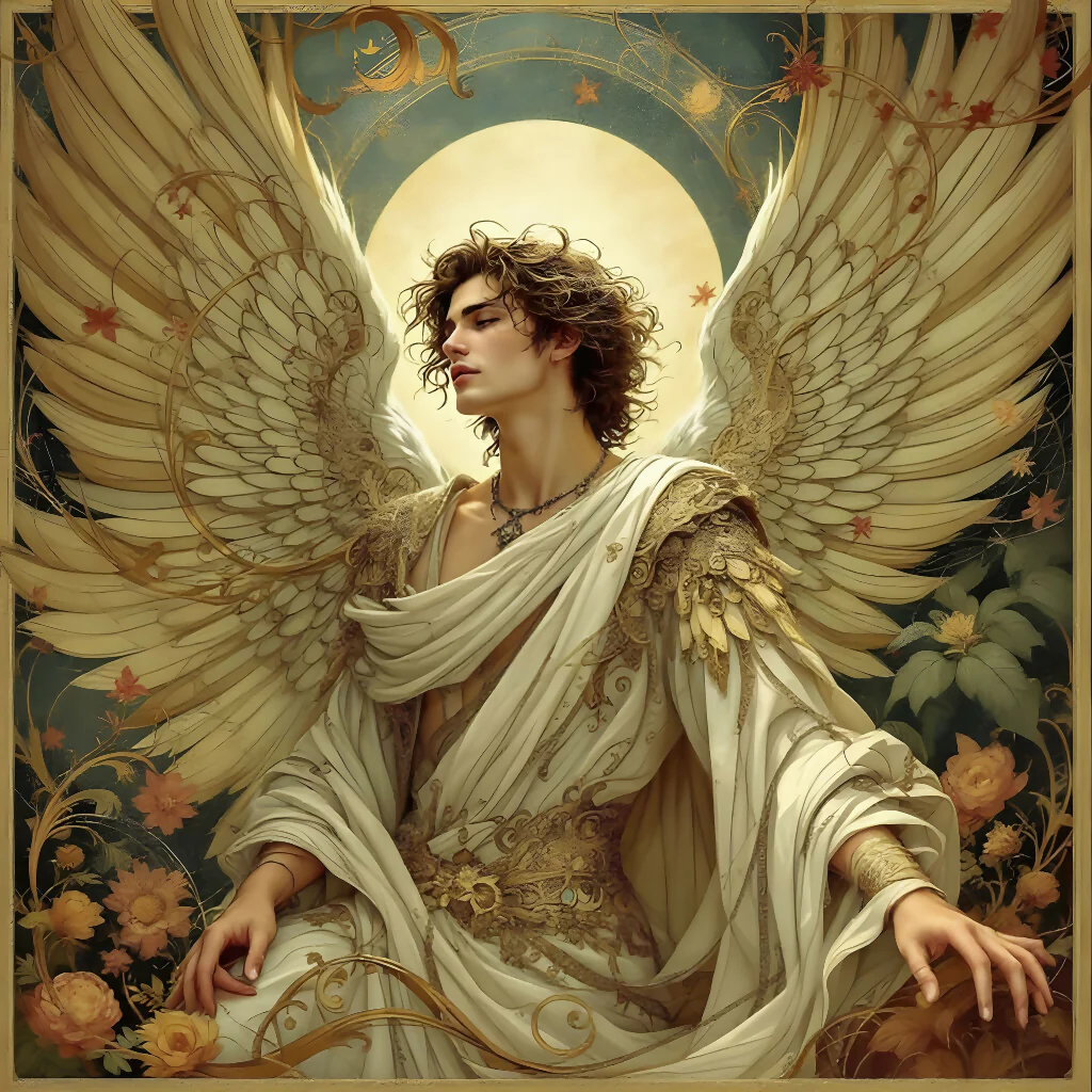 “Celestial Grace: Angel of Autumn Light”
