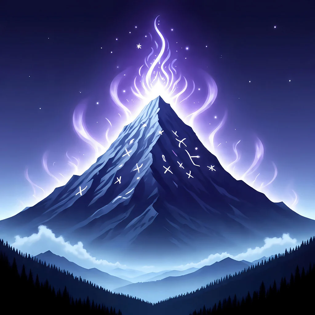 Celestial Ignition: The Rune-Bound Mountain Peak