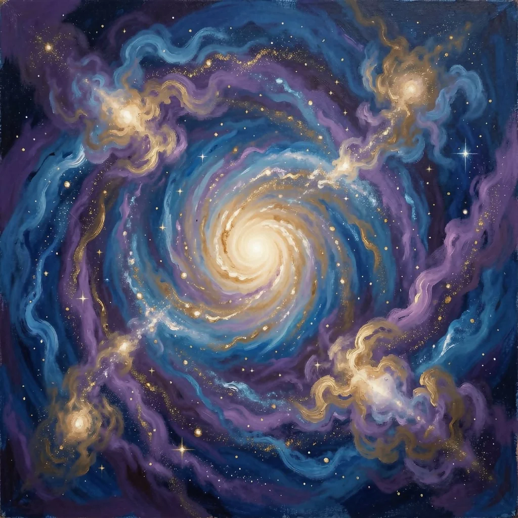 Celestial Swirl: The Golden Nebula