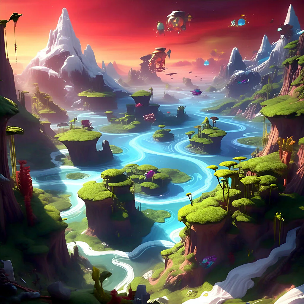 Celestial Valley: Dreamscape Landscape in AI Fantasy Style