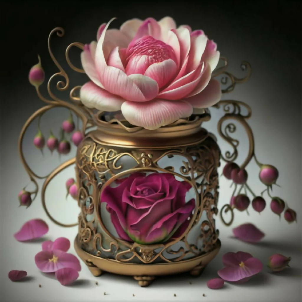 Ceramic vase containing roses - Image 10