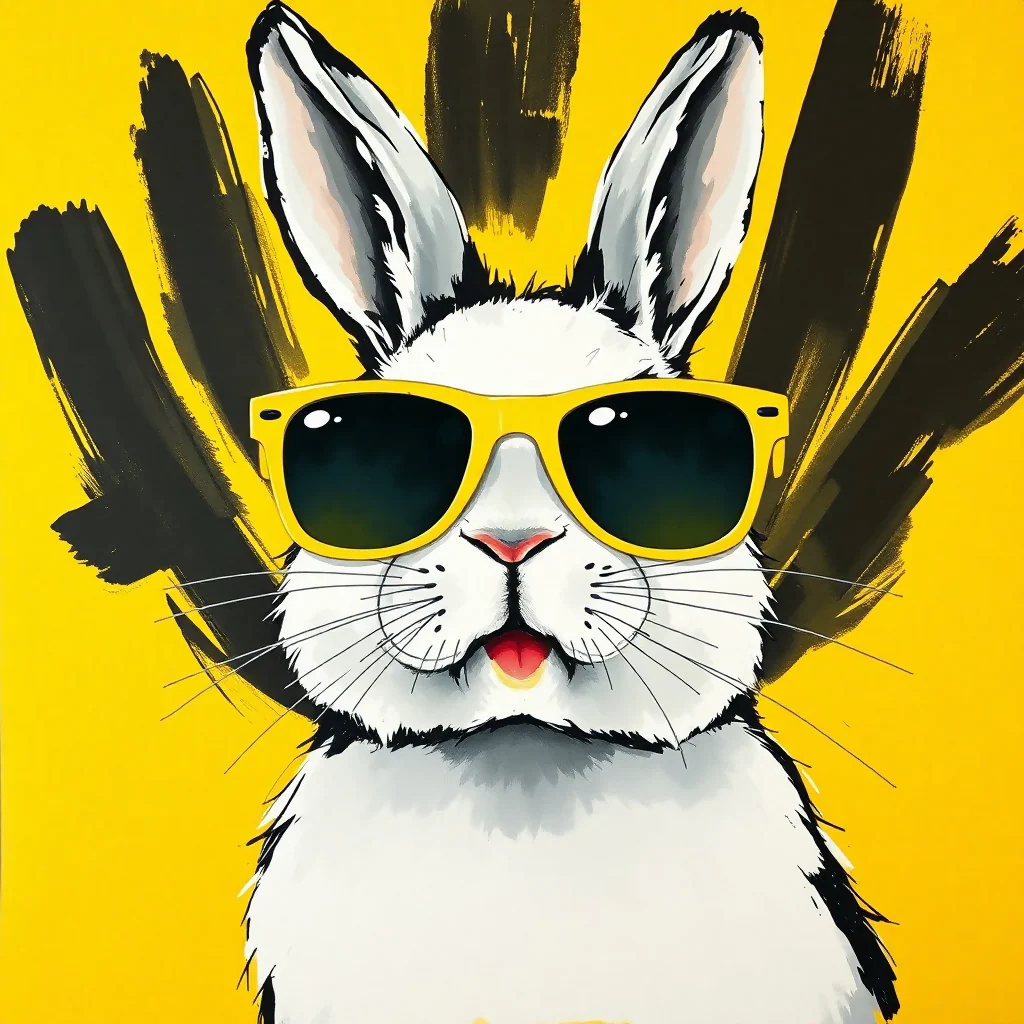 Chillin' in Yellow: The Coolest Bunny Around