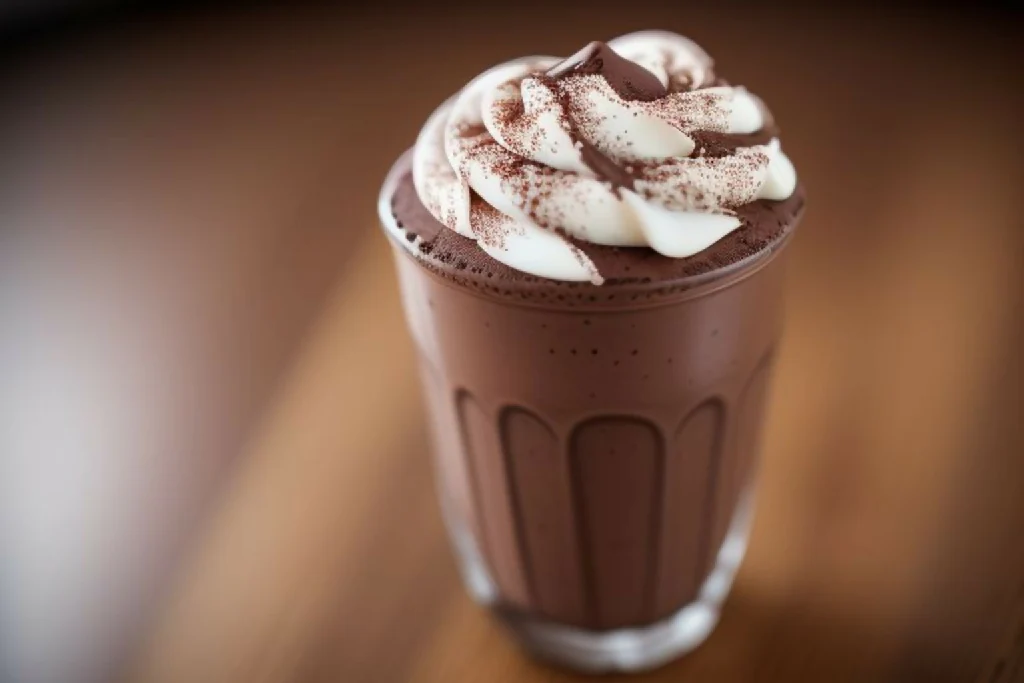 Chocolate Milkshake on a Wooden Table