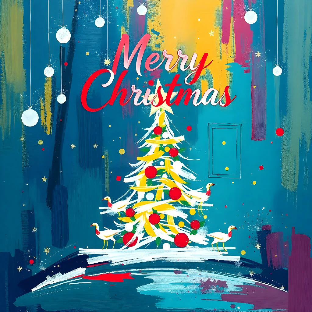 Christmas acrylic painting poster