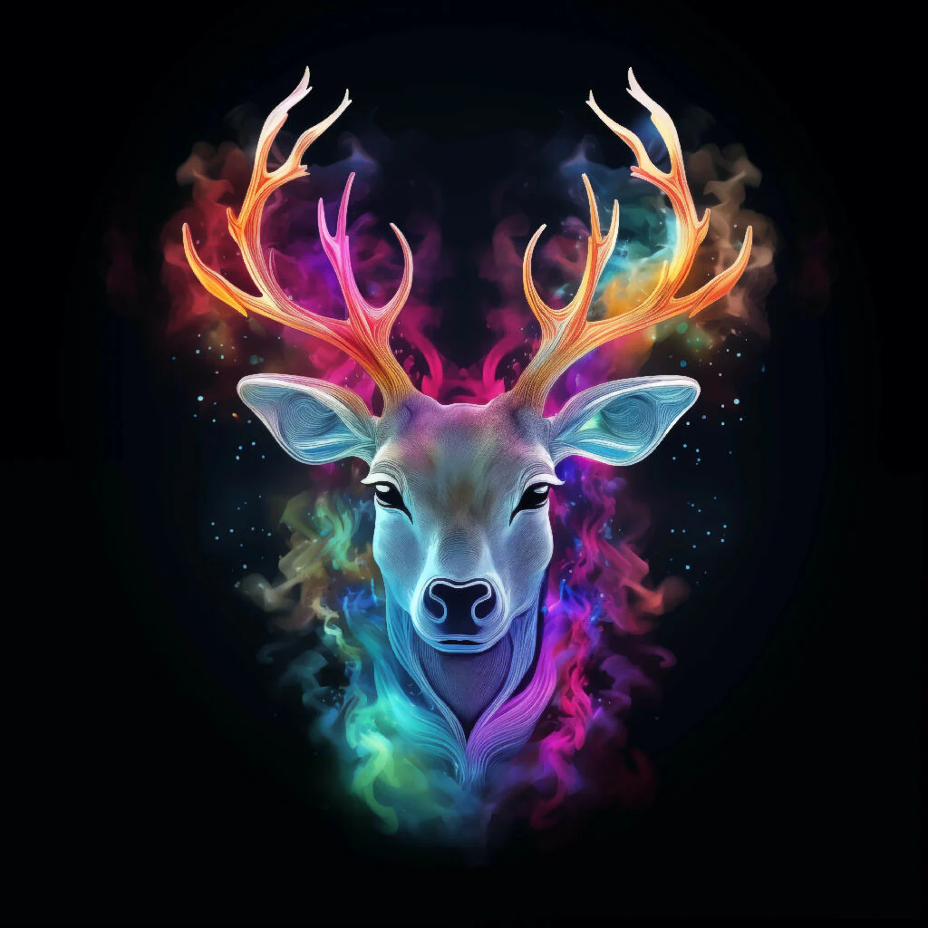 Chromatic Smoke Deer Portrait