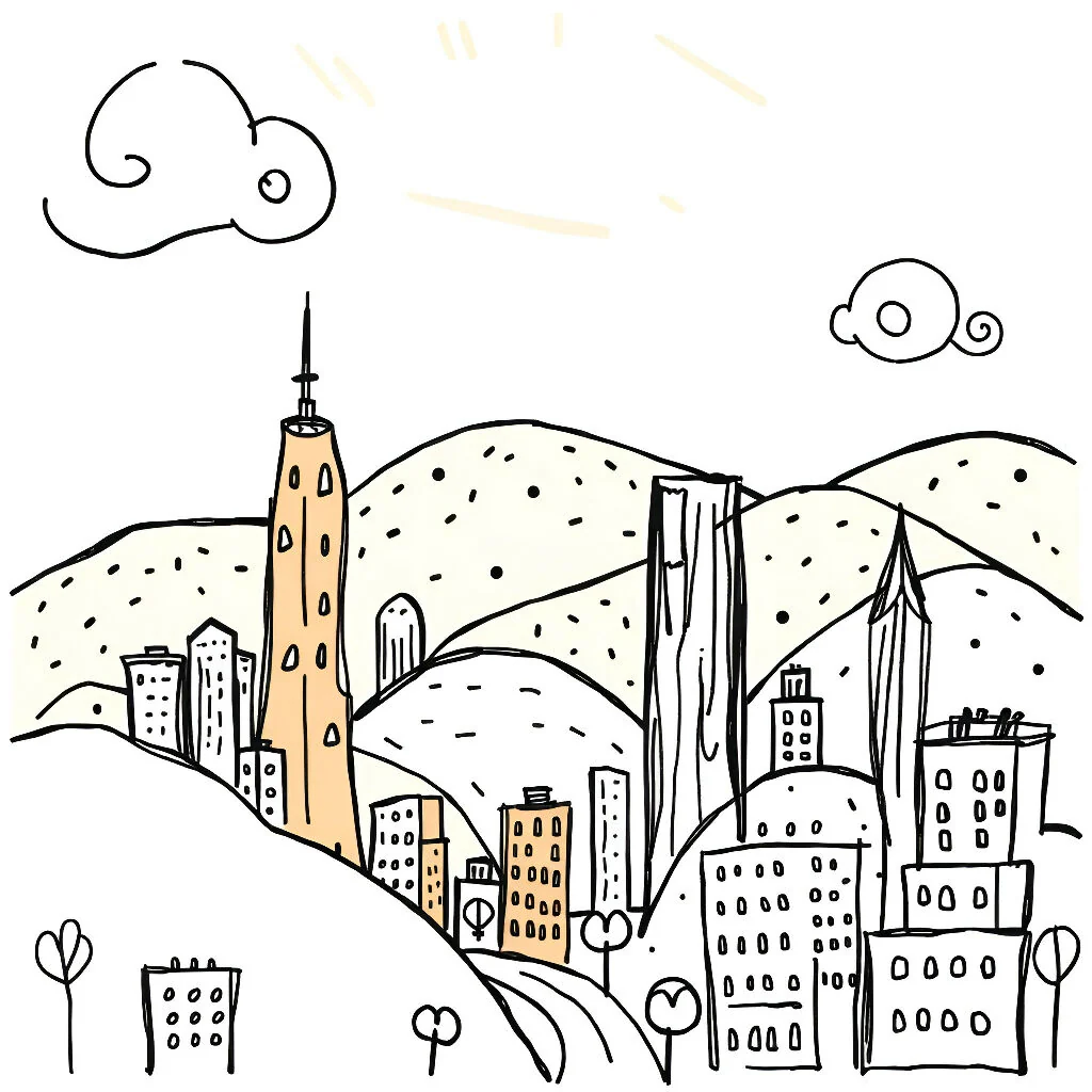 City Whimsy in the Hills