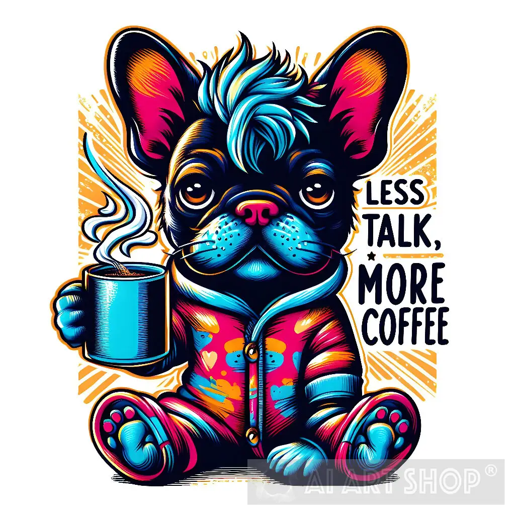 Coffee Lover's Motto: Less Talk More Coffee Wall Art