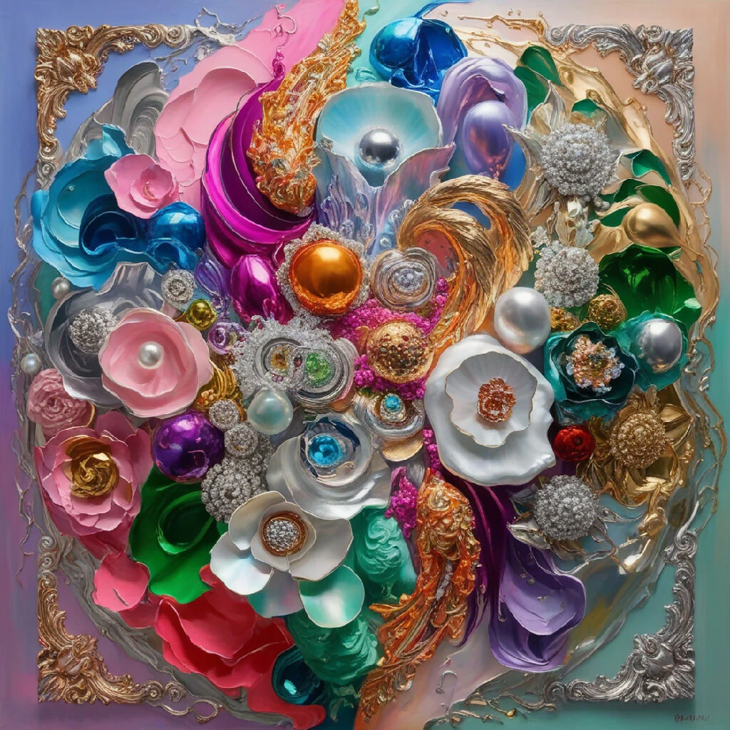 Colorful abstract painting oil