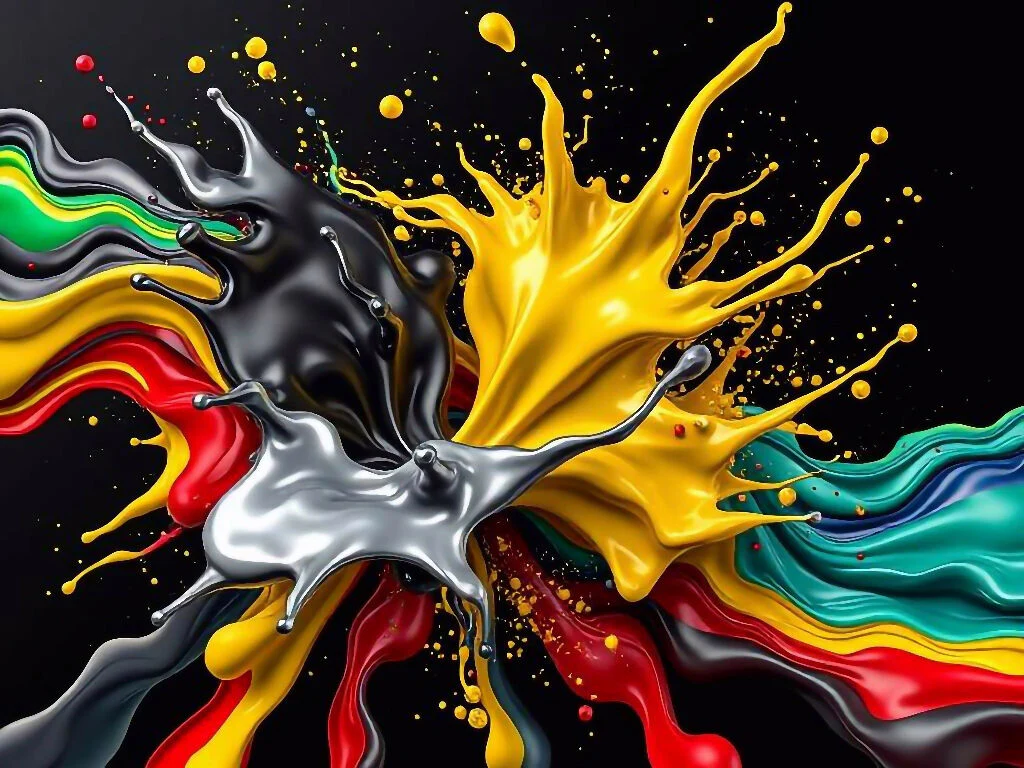 Colorful Dynamic Paint Splashes No. 3