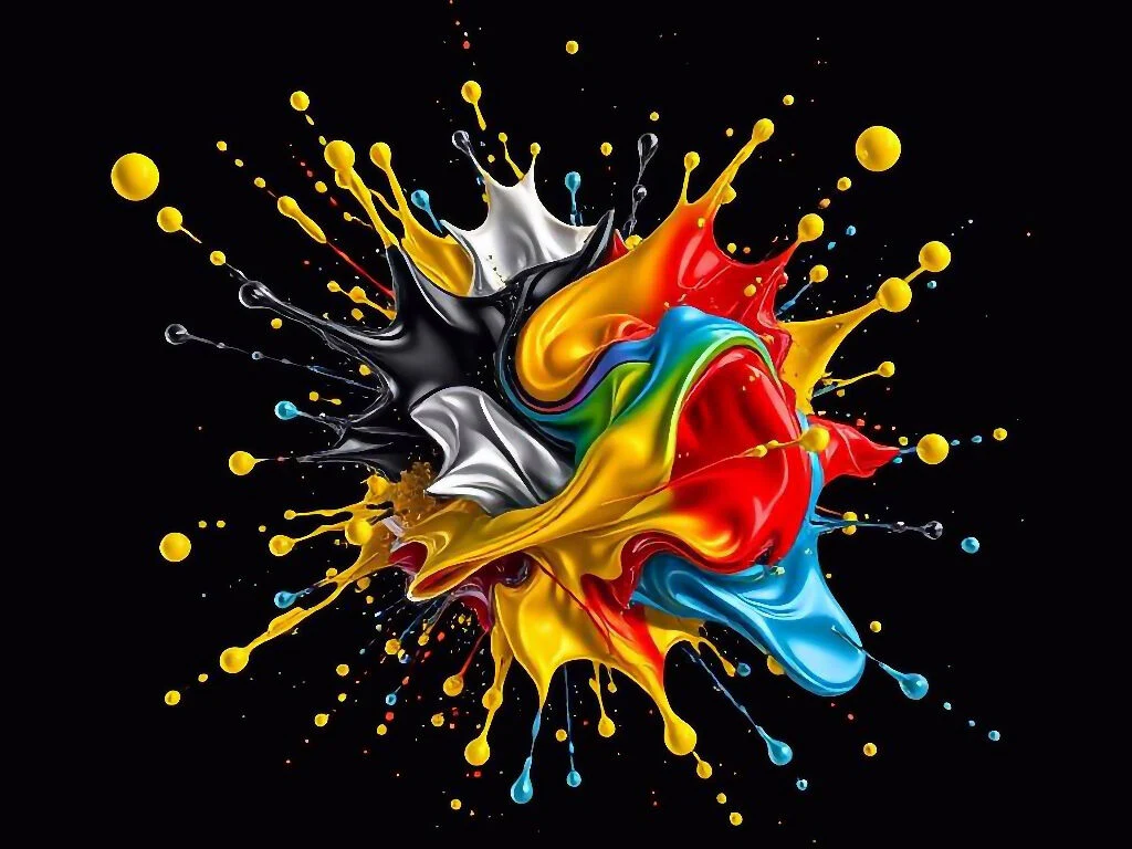 Colorful Dynamic Paint Splashes No. 4