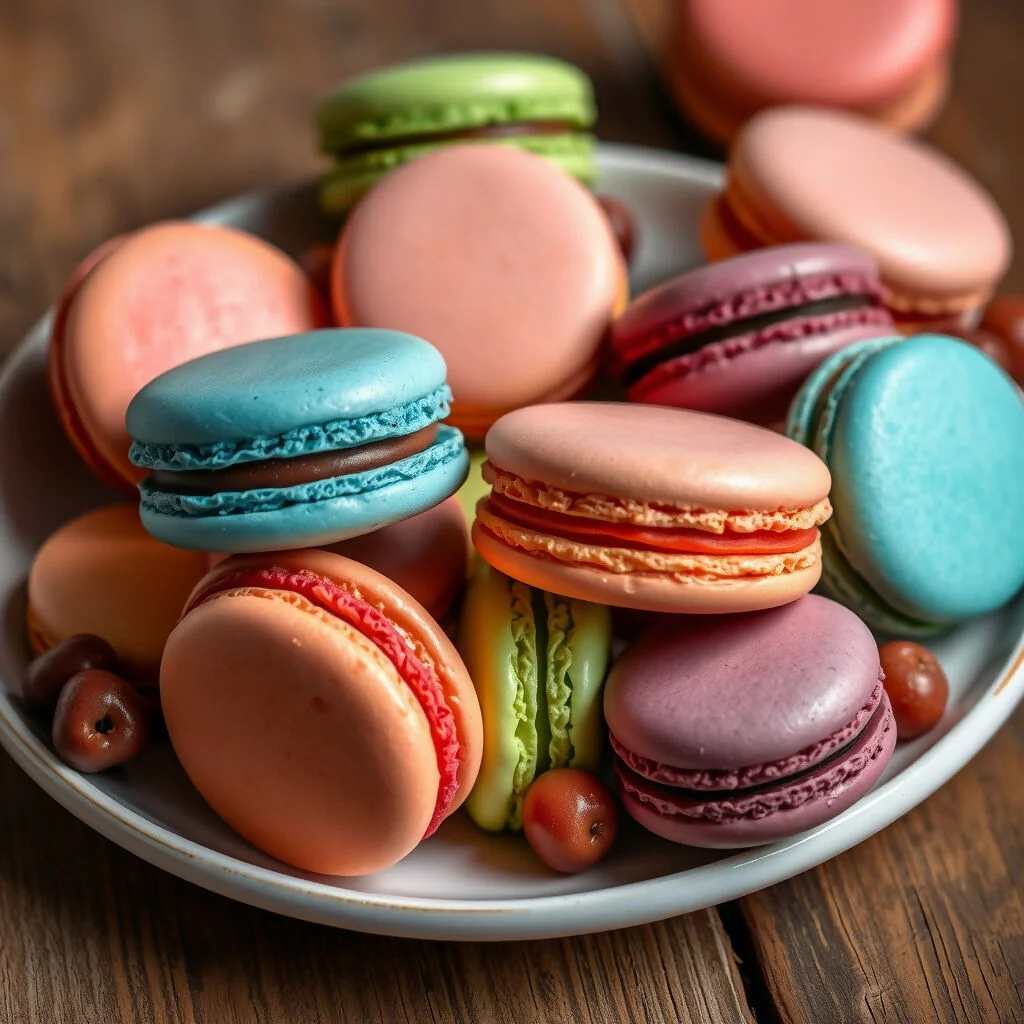 Colorful French Macarons Assortment on Elegant Plate