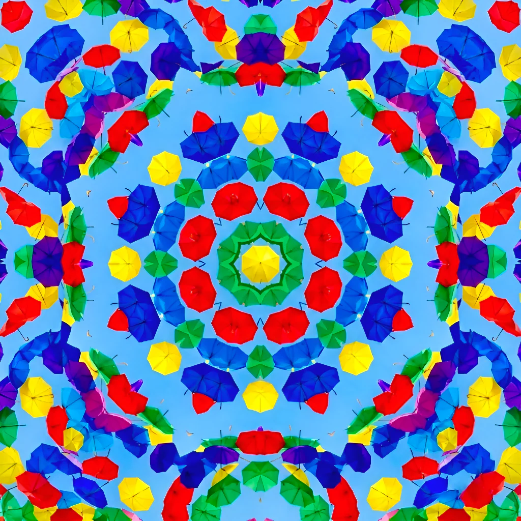 Colorful Kaleidoscopic of Umbrellas