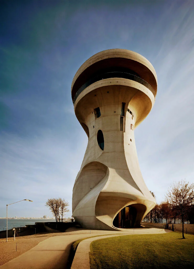 Concrete Lighthouse in the City: A Modern Monument - Image 6