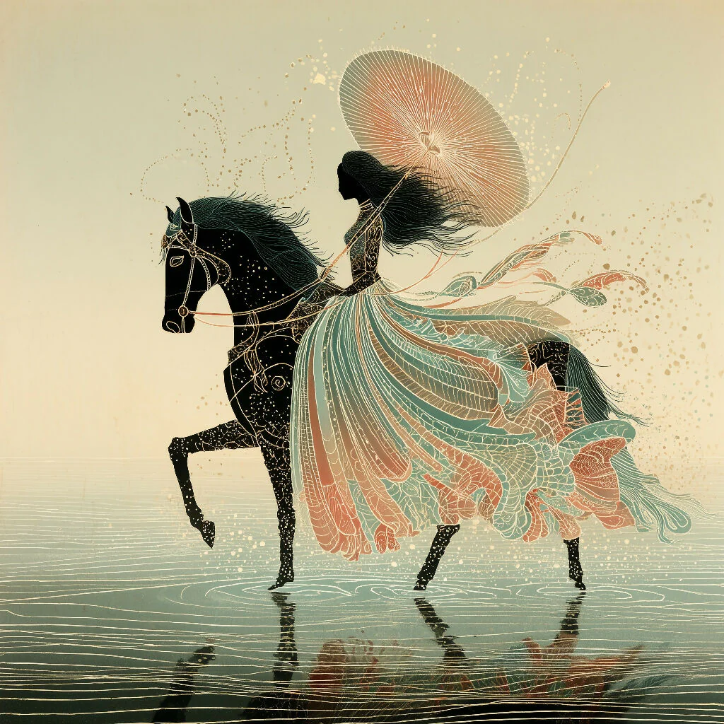 Constellation Rider: An Art Nouveau Dream