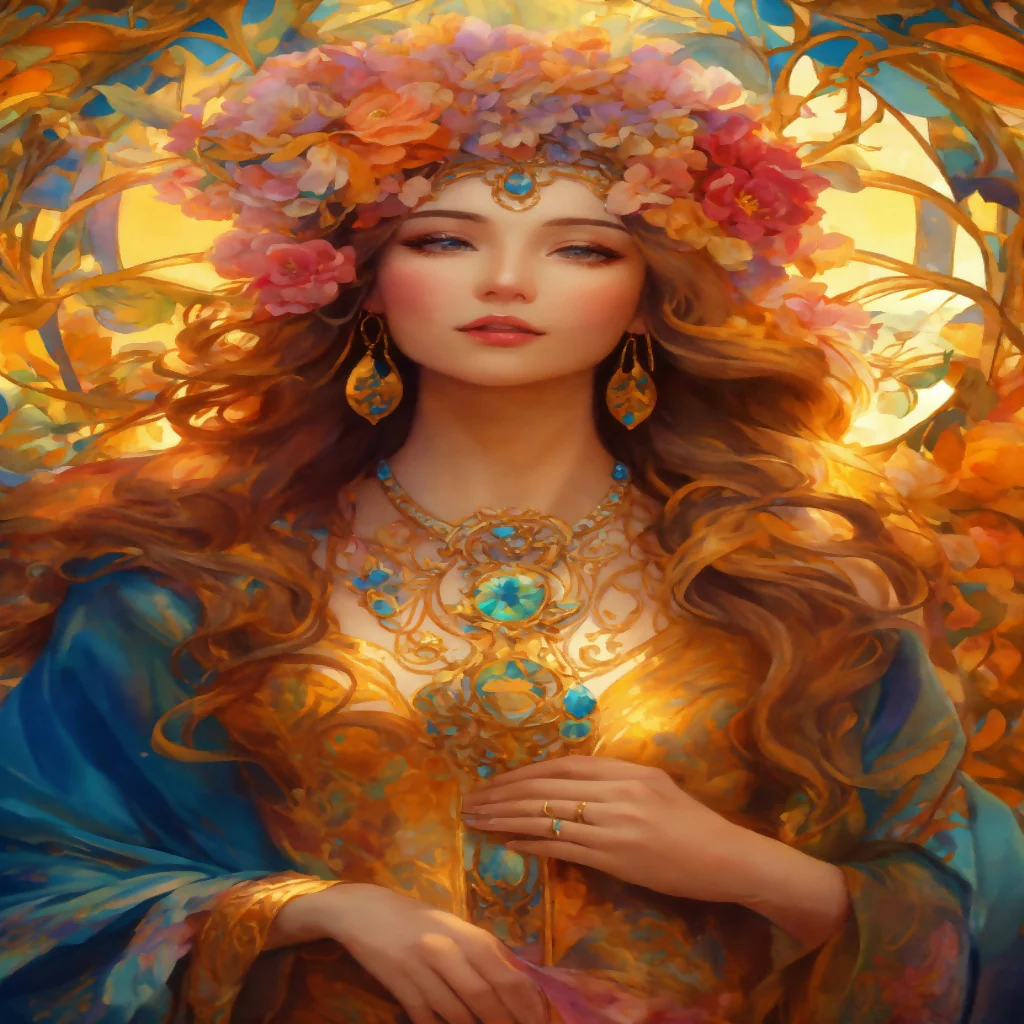 "Cosmic Harmony: A Hawaiian Woman Embodying the Pisces Jupiter-Neptune Energy with Tribal Tattoos" This title captures the essence of the Pisces zodiac theme, emphasizing the mystical and expansive qualities of Jupiter and Neptune, - Image 4