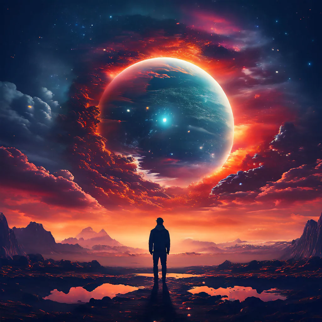 Cosmic Landscape Art | Sci-fi Surreal Scenery | Digital Space Illustration