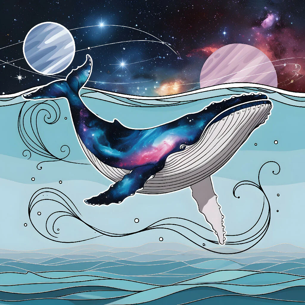 Cosmic Whale: Abstract Art in a Galactic Ocean - Image 3
