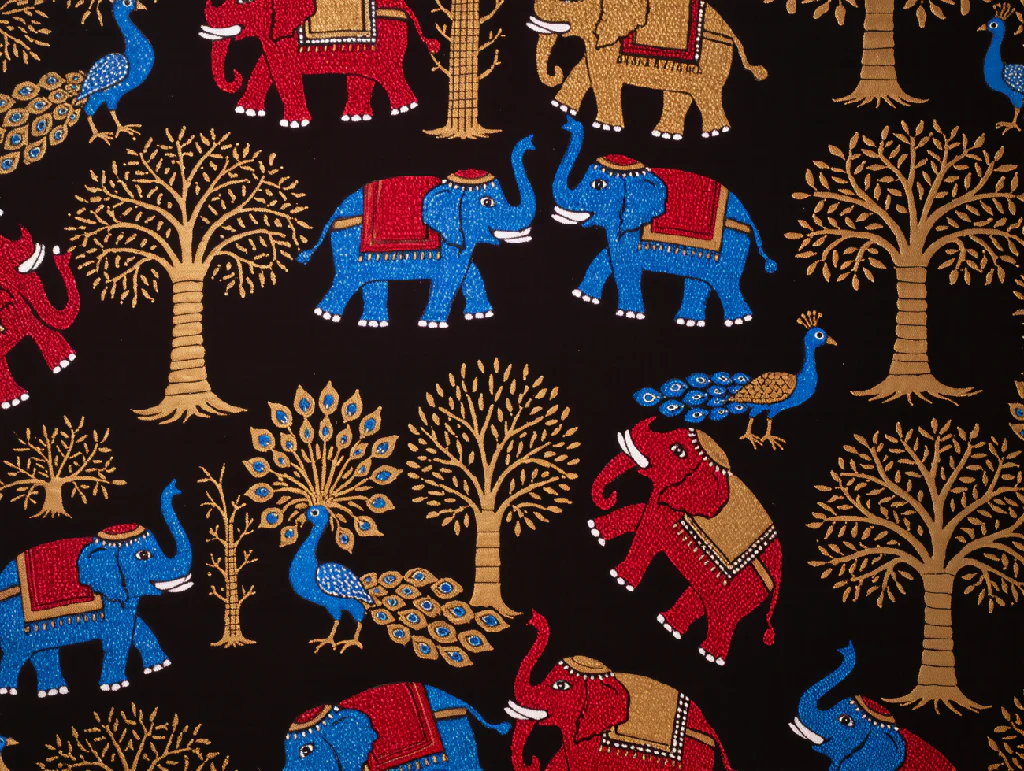 Crimson Grove – Gond Tribal Print - Image 2
