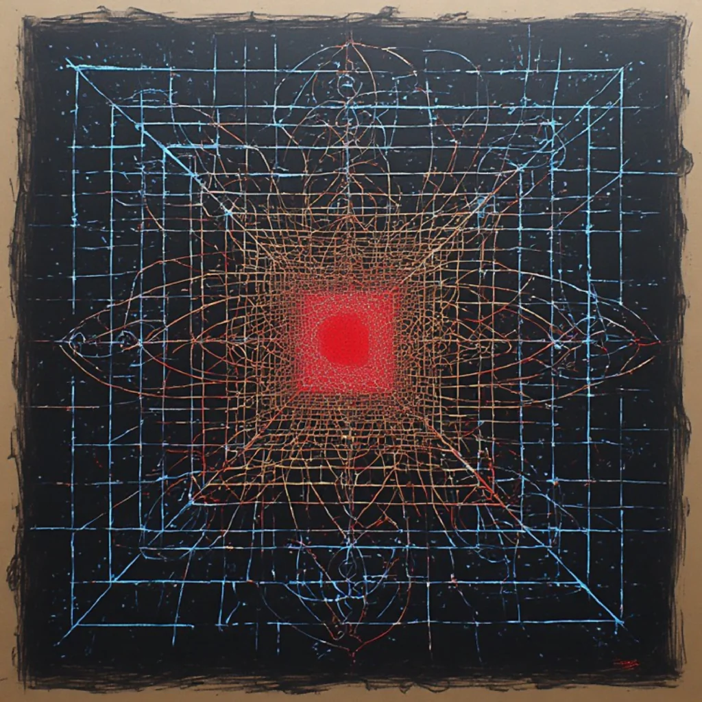 Crimson Nexus Veil of the All-Seeing Grid