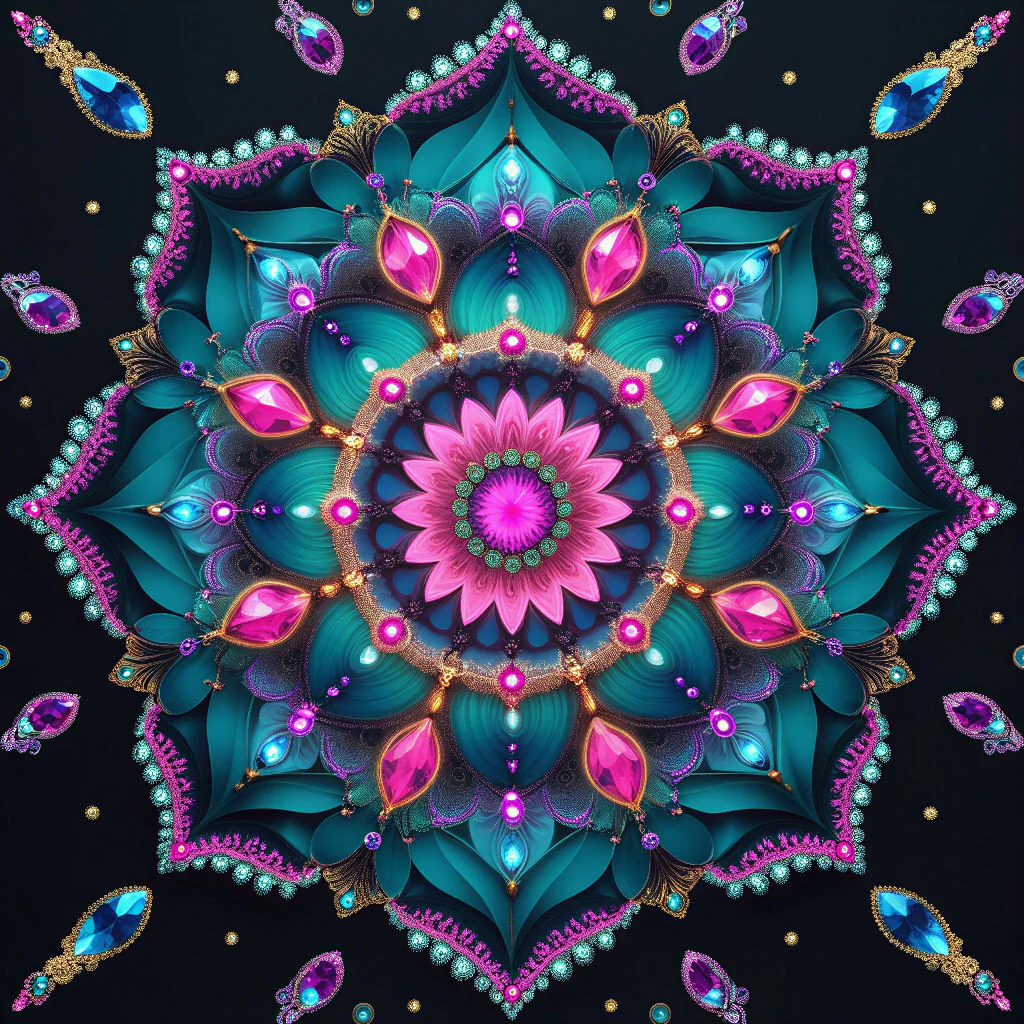 Crystal Mandala — Neon Bloom