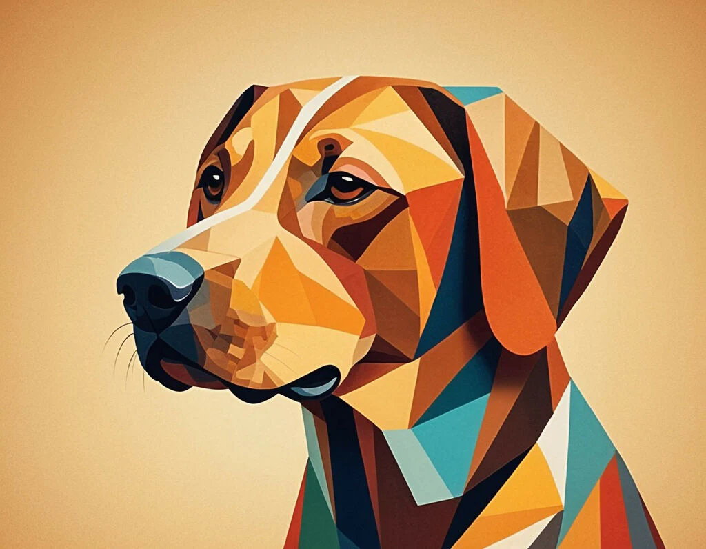 Cubist brown doggo