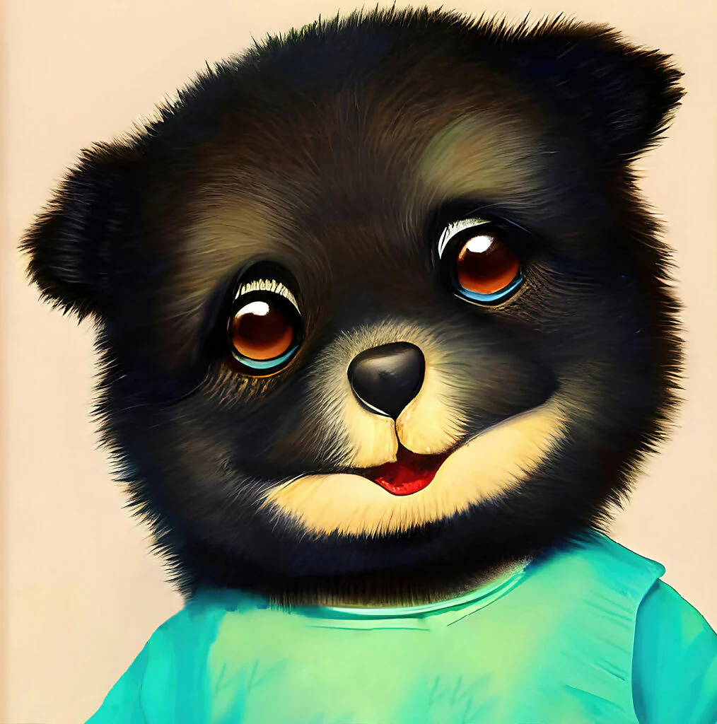 Cute black puppy illustration