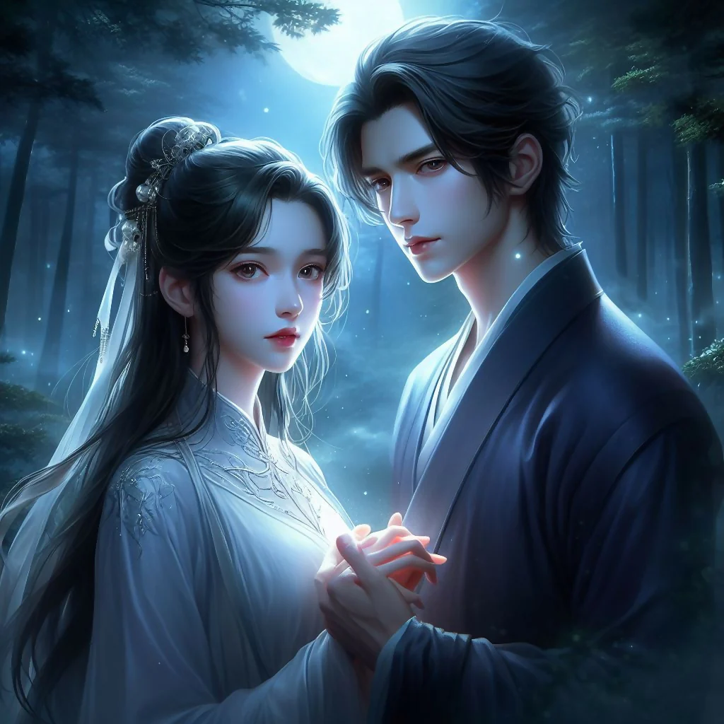 Cute Couple Under the Moon