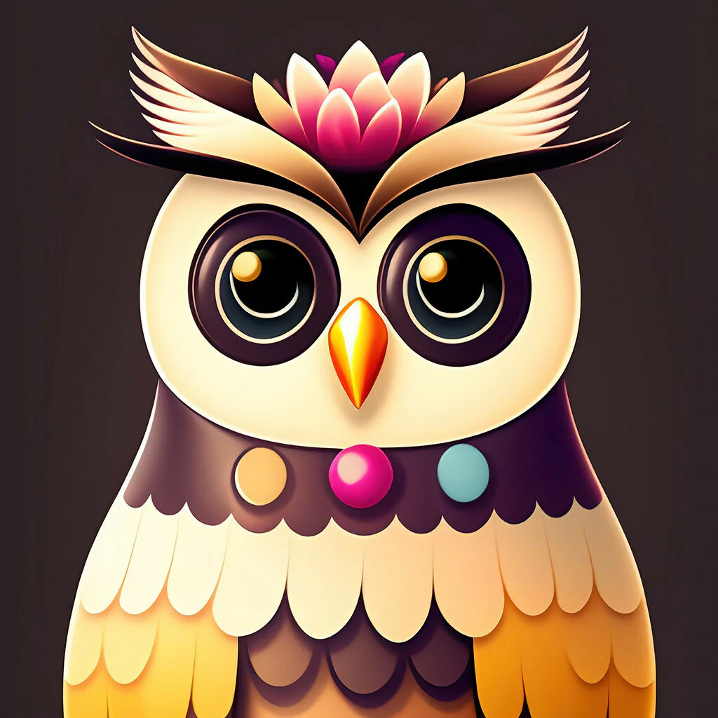 Cute deco owl illustration