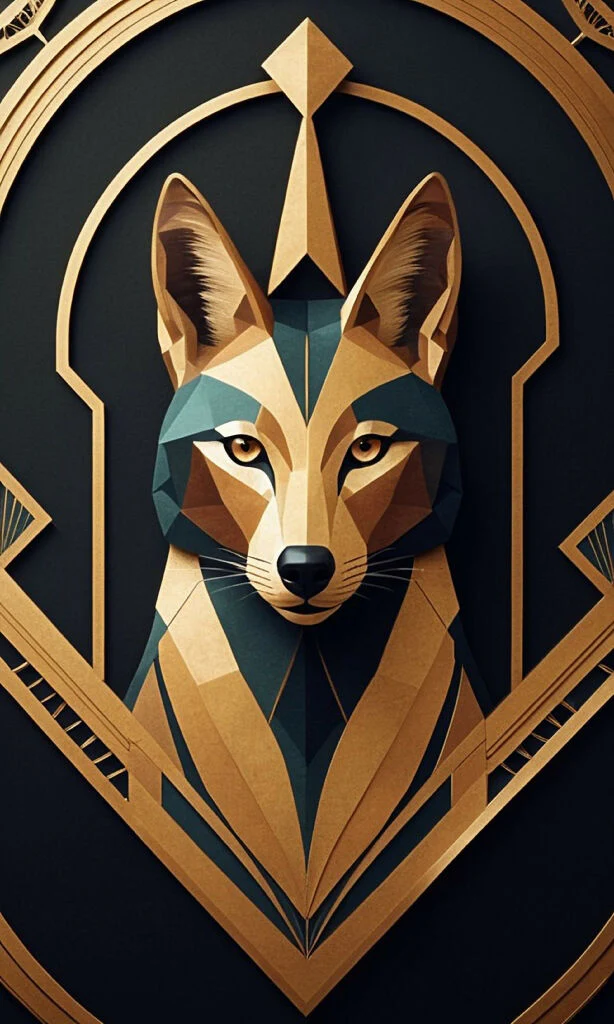 Cute Fox in Art Deco