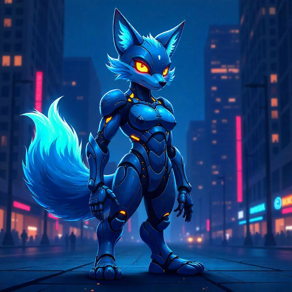 CyberFox Guardian: The Futuristic Warrior