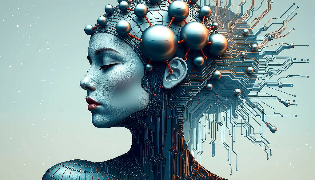 Cybernetic Human Profile with Circuitry