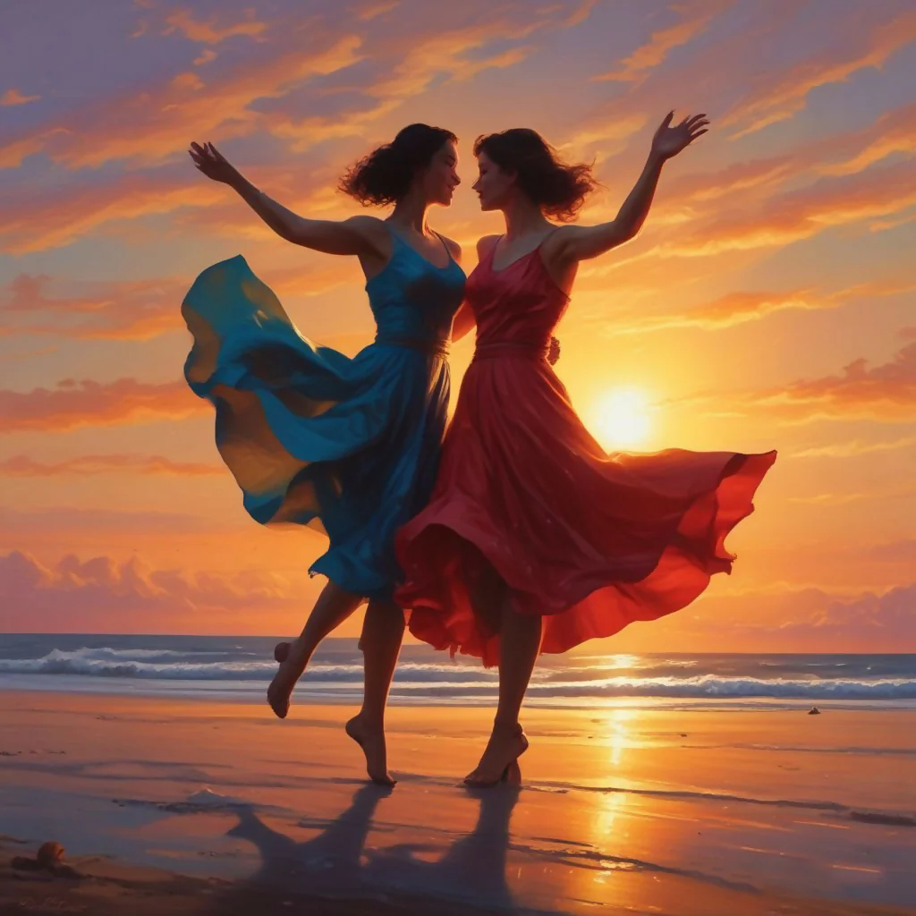 Dancing on the beach