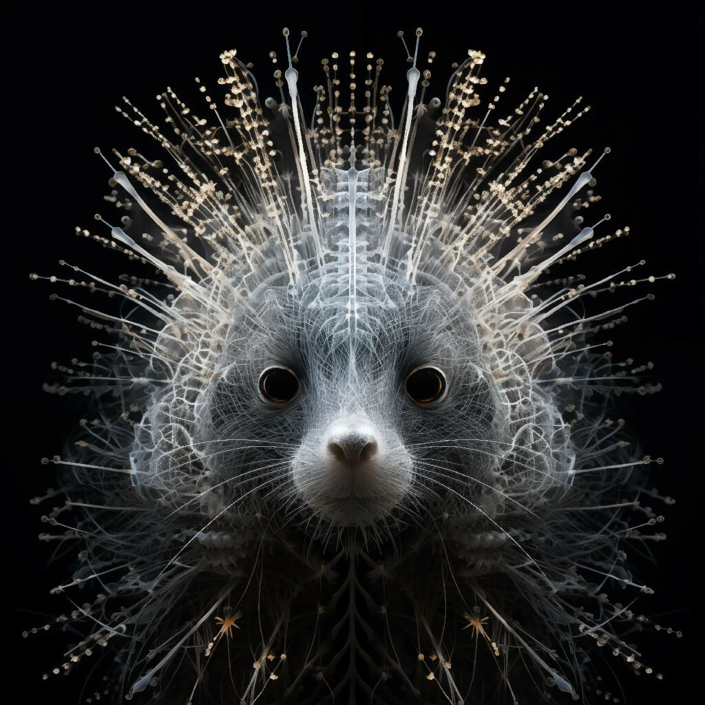 Digital Lace Porcupine Portrait