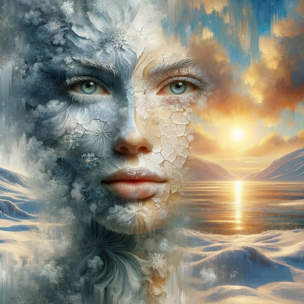 Double exposure of woman
