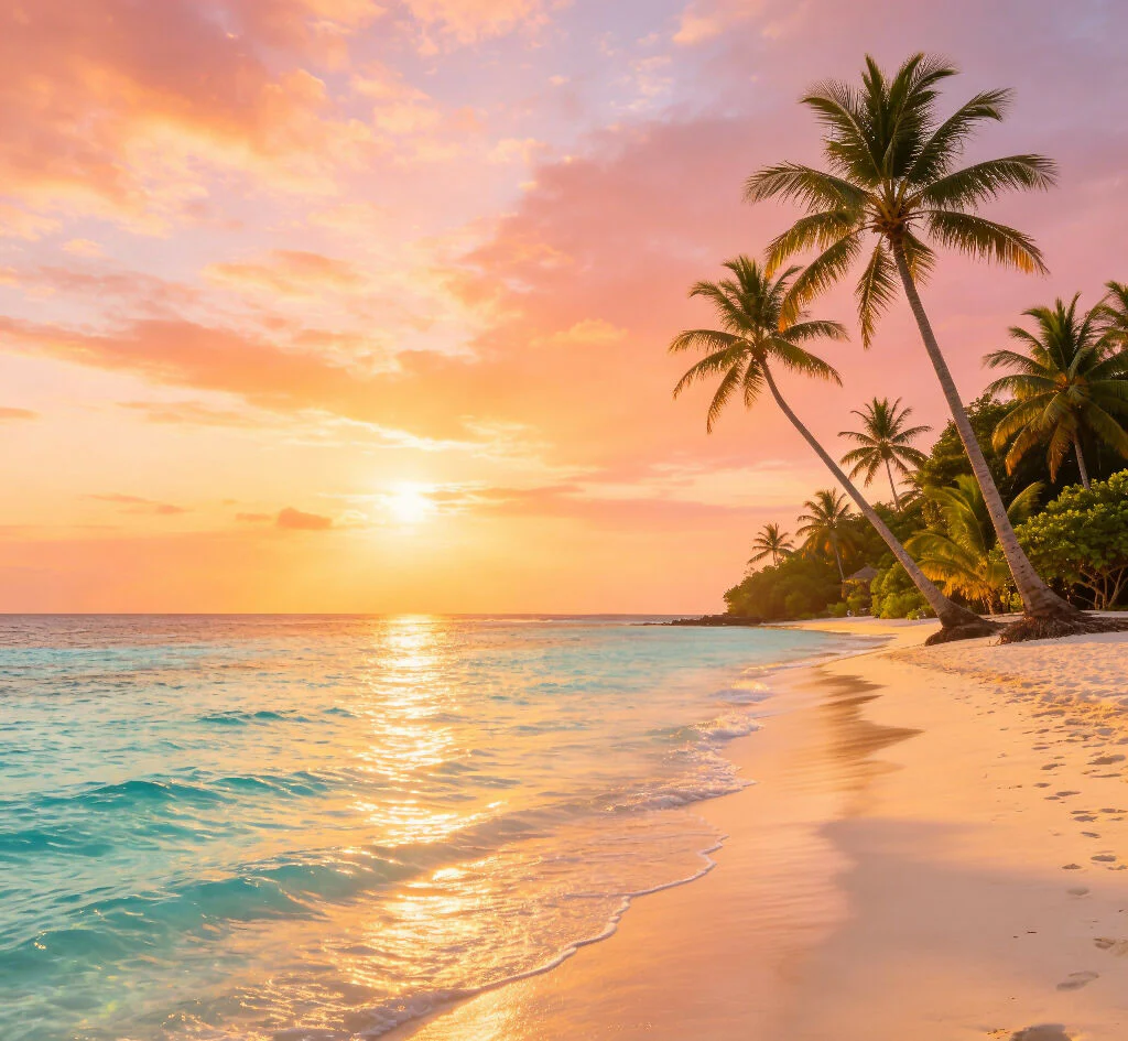 dreamy tropical beach sunset photography backdrop 4